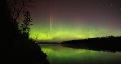 Auroras boreales desde Ontario, Canadá