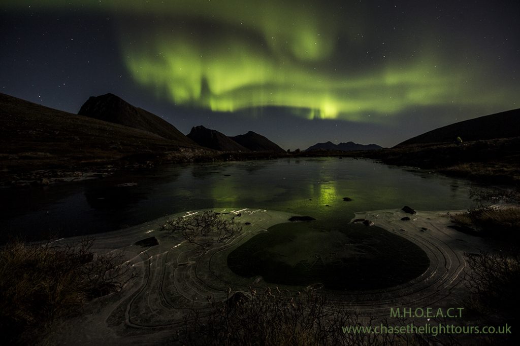 Auroras boreales desde la isla de Kvaløya, Noruega