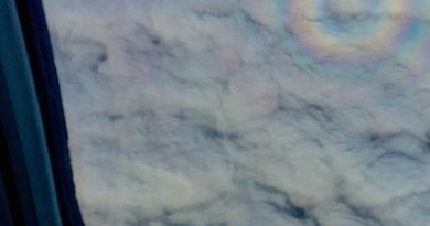 Foto de una gloria desde un avión sobre Ohio, Estados Unidos