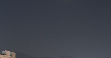 La Luna, Venus y Saturno desde Corea del Sur