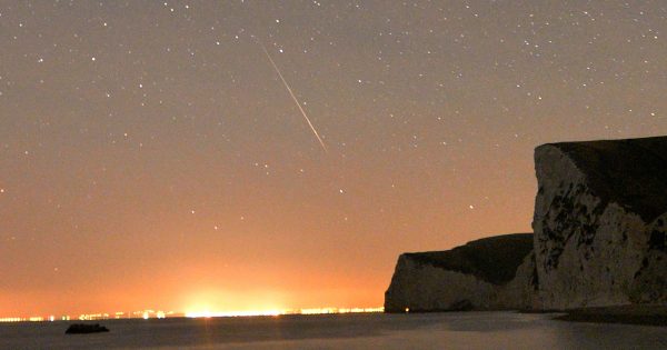 Imagen de un meteoro desde West Lulworth, Inglaterra