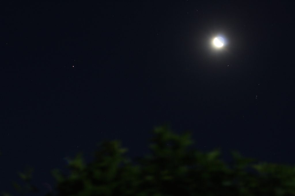 Marte y la Luna desde San Felipe, Chile