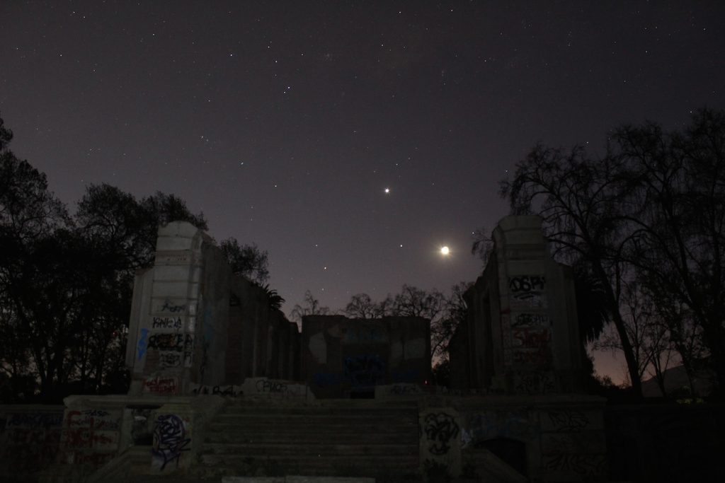 La Luna, Saturno y Venus desde San Felipe, Chile