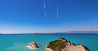 Un par de gemínidas desde la isla de Corfú, Grecia