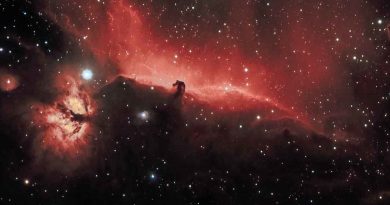 Imagen de la Nebulosa de la Flama y la Nebulosa Cabeza de Caballo