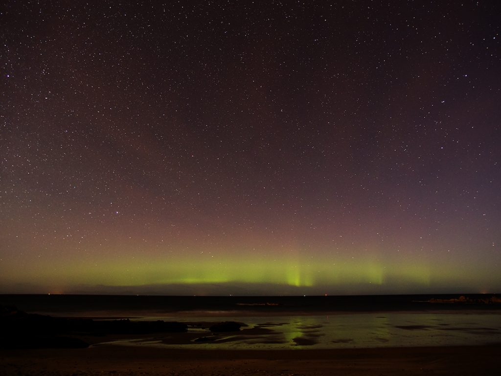 Auroras boreales desde Moray, Escocia