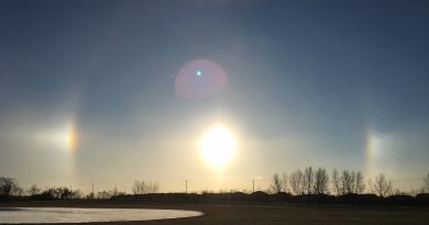 El Sol y dos parhelios desde Canadá