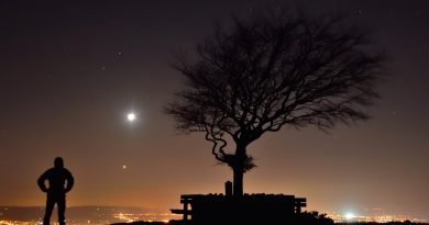 La Luna y Venus desde Cheltenham, Inglaterra