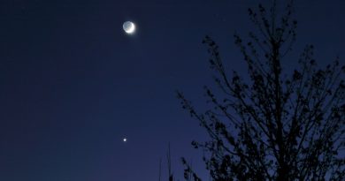 La Luna y Venus desde Hampshire, Inglaterra