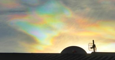 Nubes iridiscentes desde Zimbabue