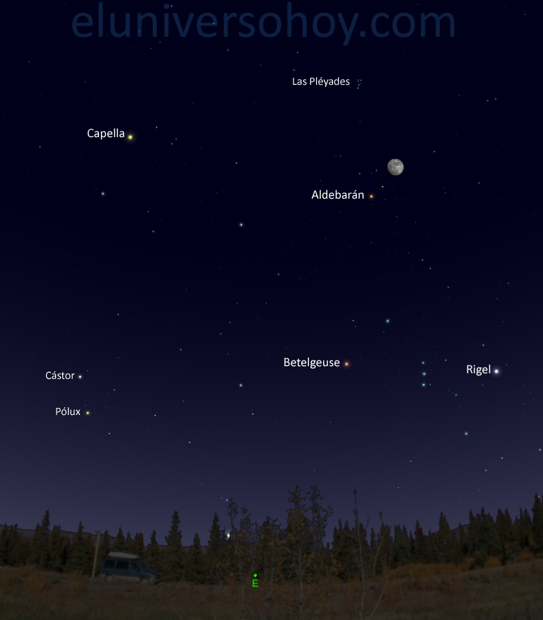 Esta noche se podrá ver la conjunción de la Luna y la estrella Aldebarán