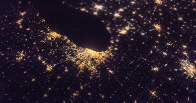 El Lago Míchigan y las ciudades de Chicago y Detroit desde la ISS