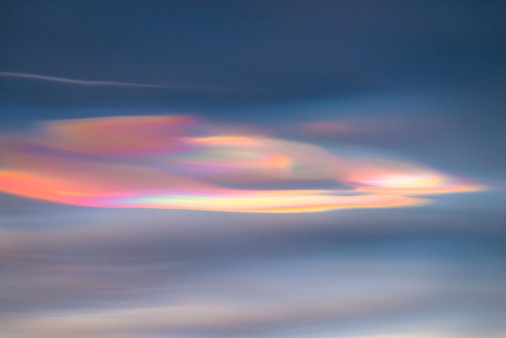 Nubes estratosféricas polares desde Kiruna, Suecia