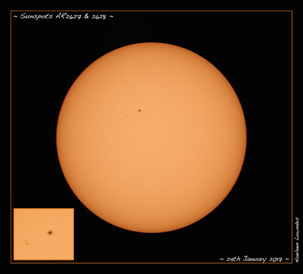 Foto del Sol y la región activa 2628