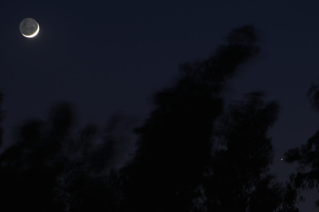 La Luna y Mercurio desde San Felipe, Chile