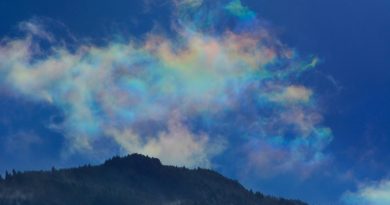 Nubes iridiscentes desde Carolina del Norte, Estados Unidos