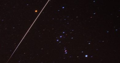 El paso de la ISS y la constelación de Orión desde Iowa, EE. UU.