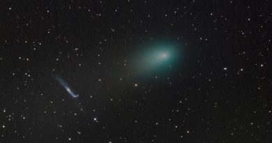 El Cometa 45P/Honda–Mrkos–Pajdušáková y las galaxias NGC 4657 y NGC 4631