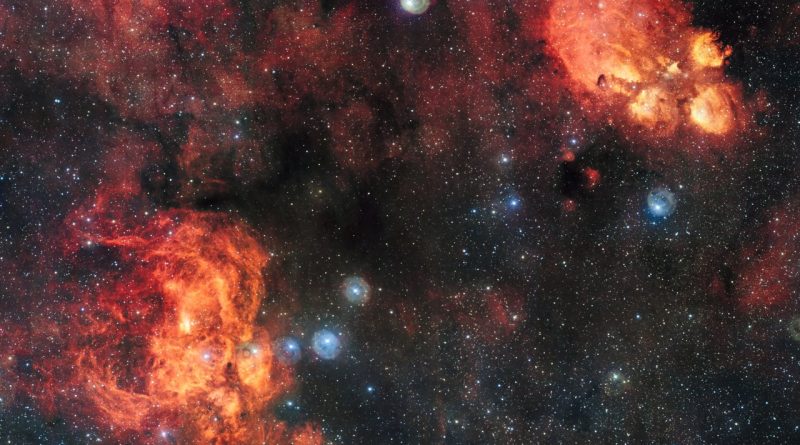 El encuentro entre la Nebulosa de la Langosta y la Nebulosa Pata de Gato