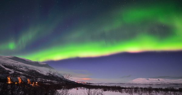 Foto de auroras boreales desde Suecia