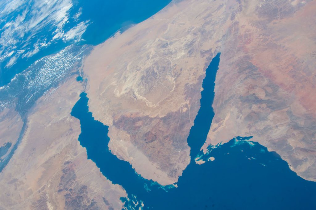 El Mar Rojo y la Península del Sinaí desde la ISS