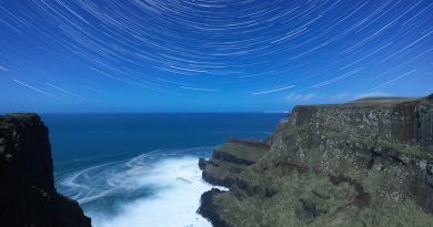 Imagen de rastro de estrellas desde Antrim, Irlanda del Norte