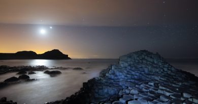 La Luna, Venus y Marte desde Irlanda del Norte