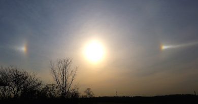 Foto del Sol y dos parhelios desde Maryland, Estados Unidos