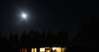 La Luna, Júpiter y Spica desde San Felipe, Chile