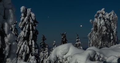 Marte y Venus desde Lieksa, Finlandia