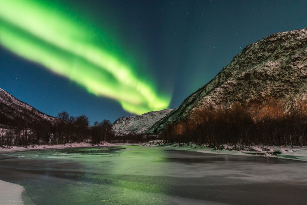 Auroras boreales desde Ringvassøya, Noruega