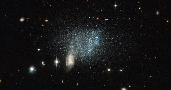 Una nube de estrellas y una colisión galáctica en la constelación del Can Mayor