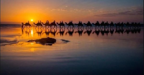 La puesta de Sol desde Broome, Australia