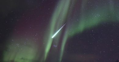 Auroras boreales y un bólido desde Tromsø, Noruega