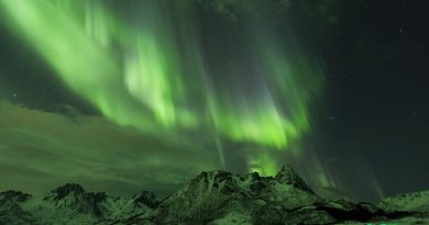 Auroras boreales desde Langøya, Noruega