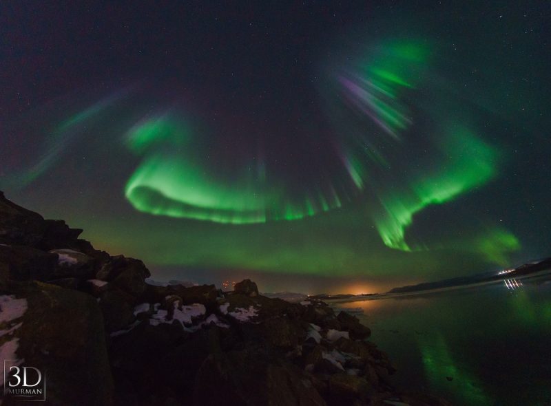 Auroras boreales desde Múrmansk, Rusia