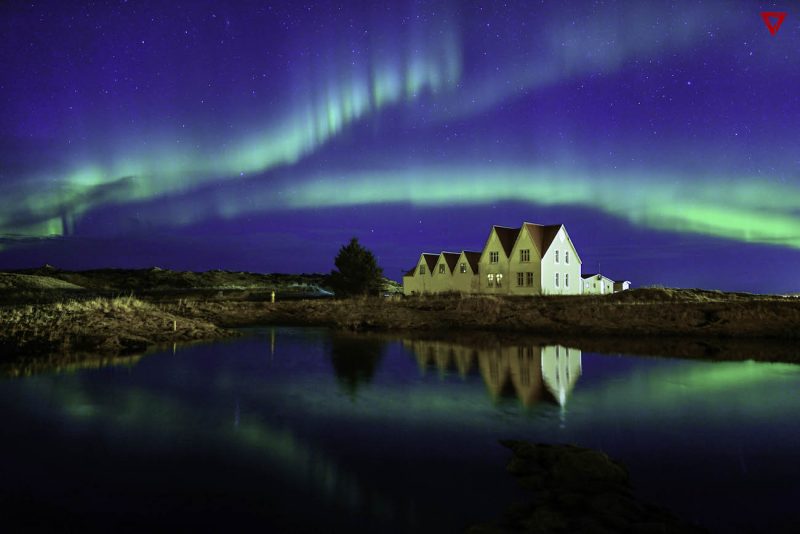 Auroras boreales desde Reikiavik, Islandia