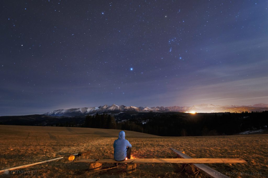 La estrella Sirius y la constelación de Orión desde Polonia