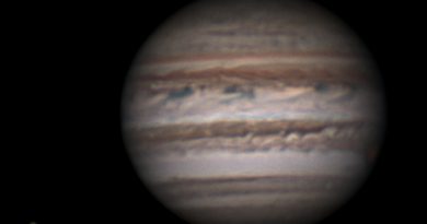 Foto de Júpiter e Ío tomada el 13 de marzo de 2017