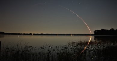 Imagen del despegue del cohete Falcon 9 desde Florida, EE. UU.