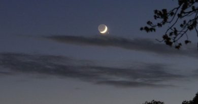 La Luna creciente y Aldebarán desde Alemania