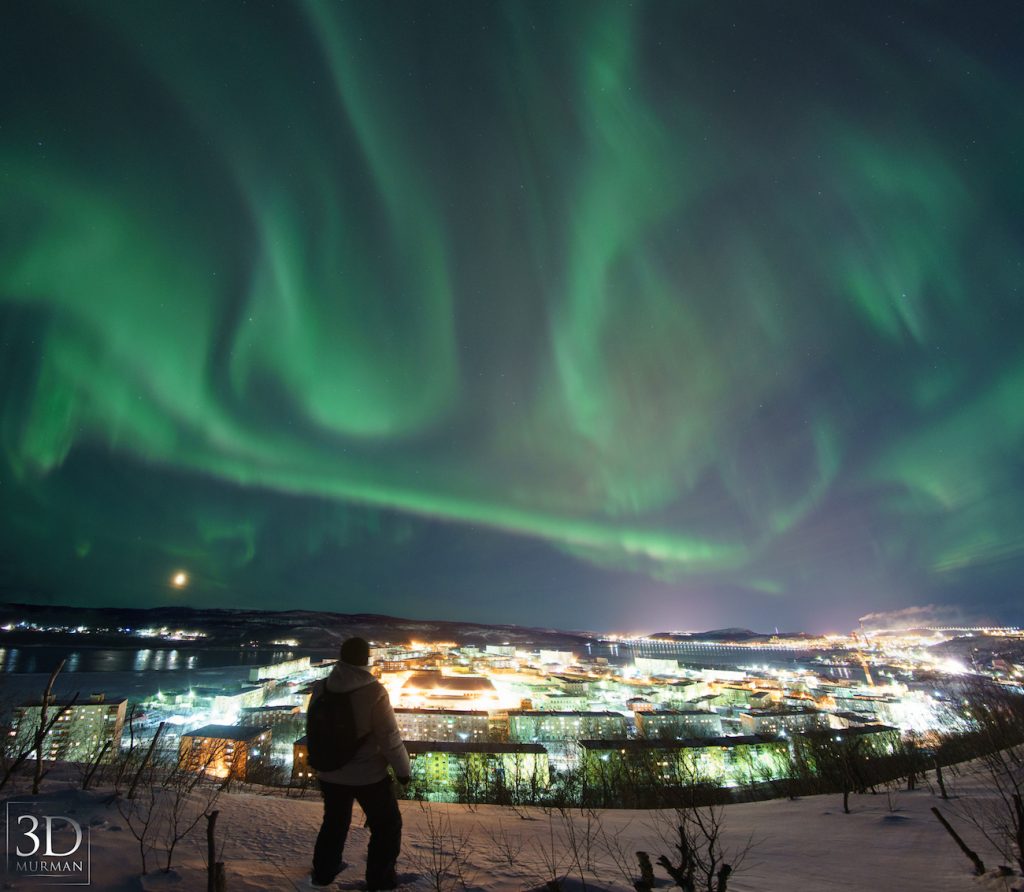Auroras boreales desde Múrmansk, Rusia