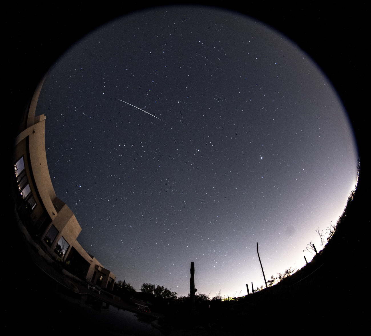 Foto de un meteoro desde Arizona, Estados Unidos