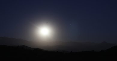 La Luna, Júpiter y Spica desde San Felipe, Chile