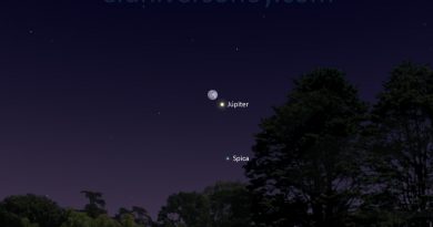 Esta noche se podrá ver la conjunción de la Luna, Júpiter y Spica