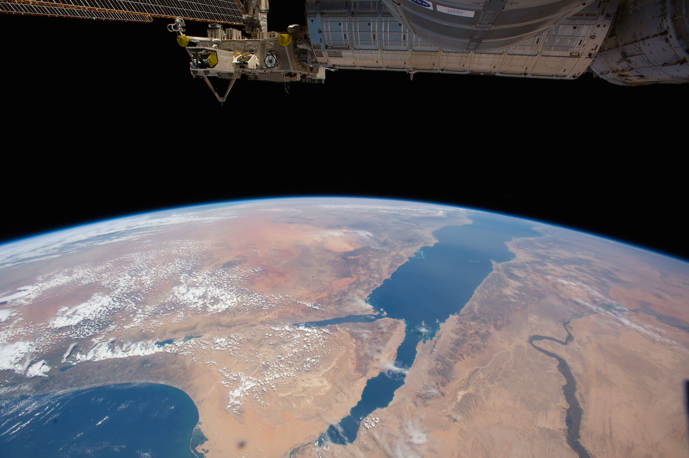 El Mar Rojo y la Península del Sinaí desde la ISS