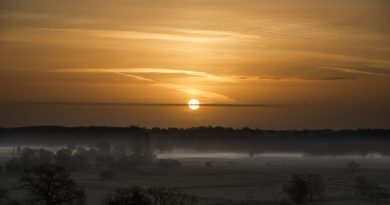 La salida del Sol desde Norfolk, Inglaterra