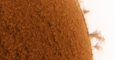 Foto de prominencias solares (22-mayo-2017)