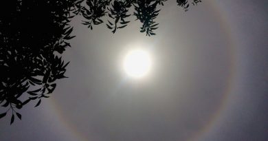 Halo solar desde California, Estados Unidos