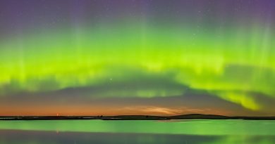 Auroras boreales desde la provincia de Alberta, Canadá